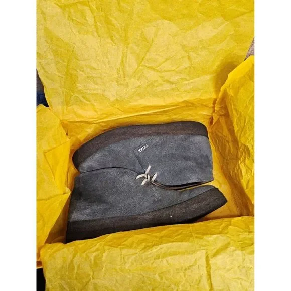 Fendi Men Leather Shoes Sneakers Calf Blue Gray EU 39 US 6.5 7 - Picture 7 of 9